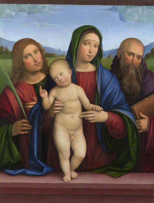 Madonna med barnet och två helgon - Francesco Francia