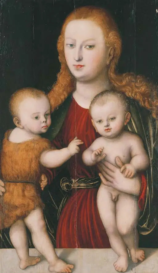 Madonna med barnet och den unge helige Johannes Döparen - Lucas Cranach den äldre