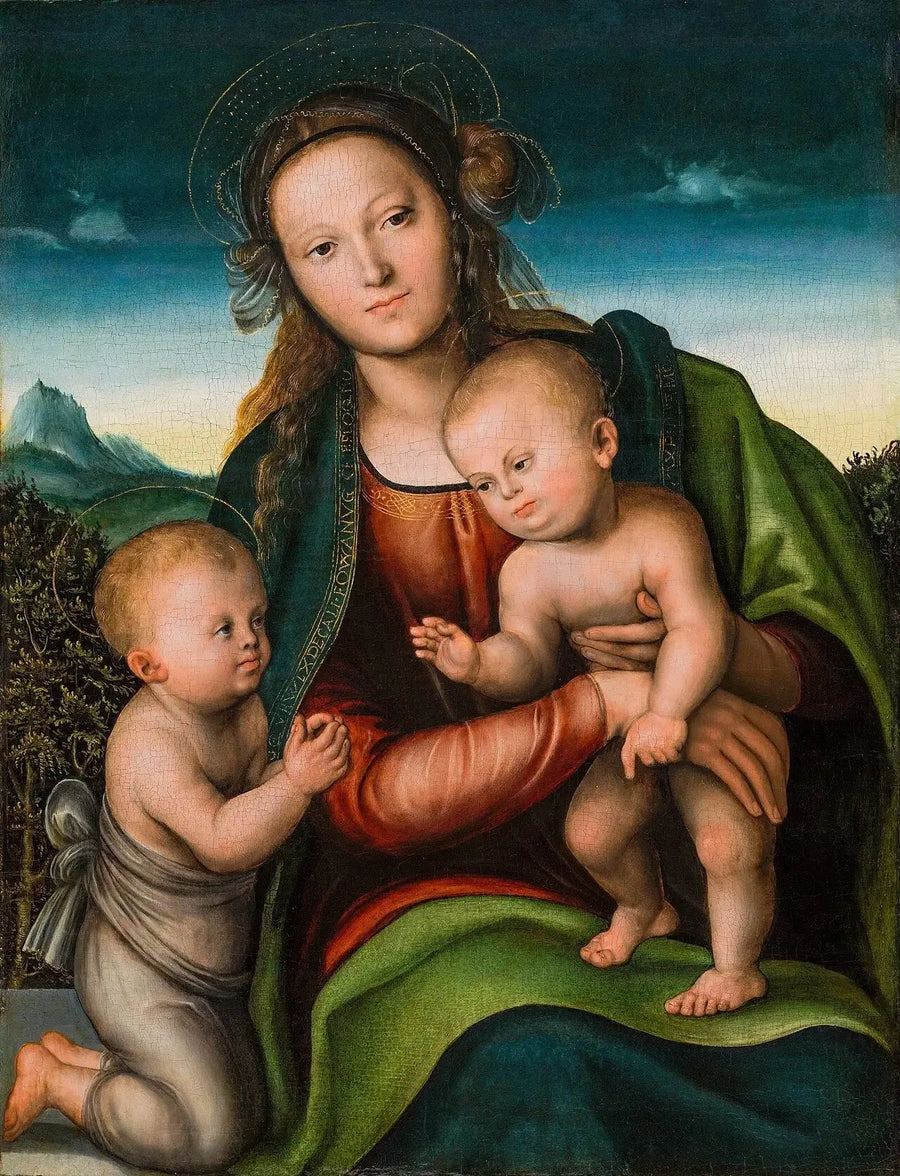 Madonna med barnet och den lille Johannes Döparen - Lucas Cranach den äldre