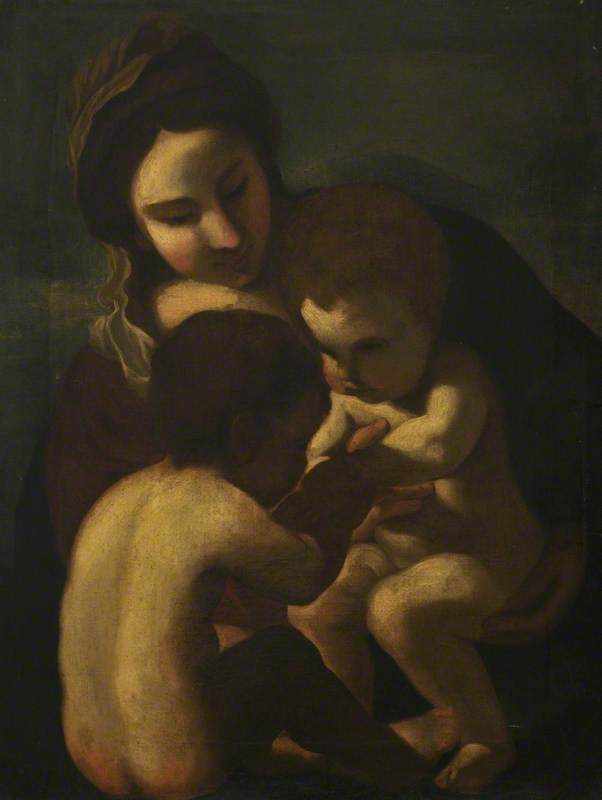 Madonna med barnet och den lille helige Johannes - Guercino