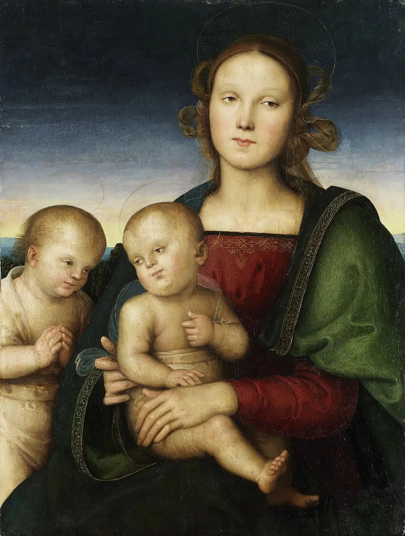 Madonna med barnet och den lilla helige Johannes - Pietro Perugino