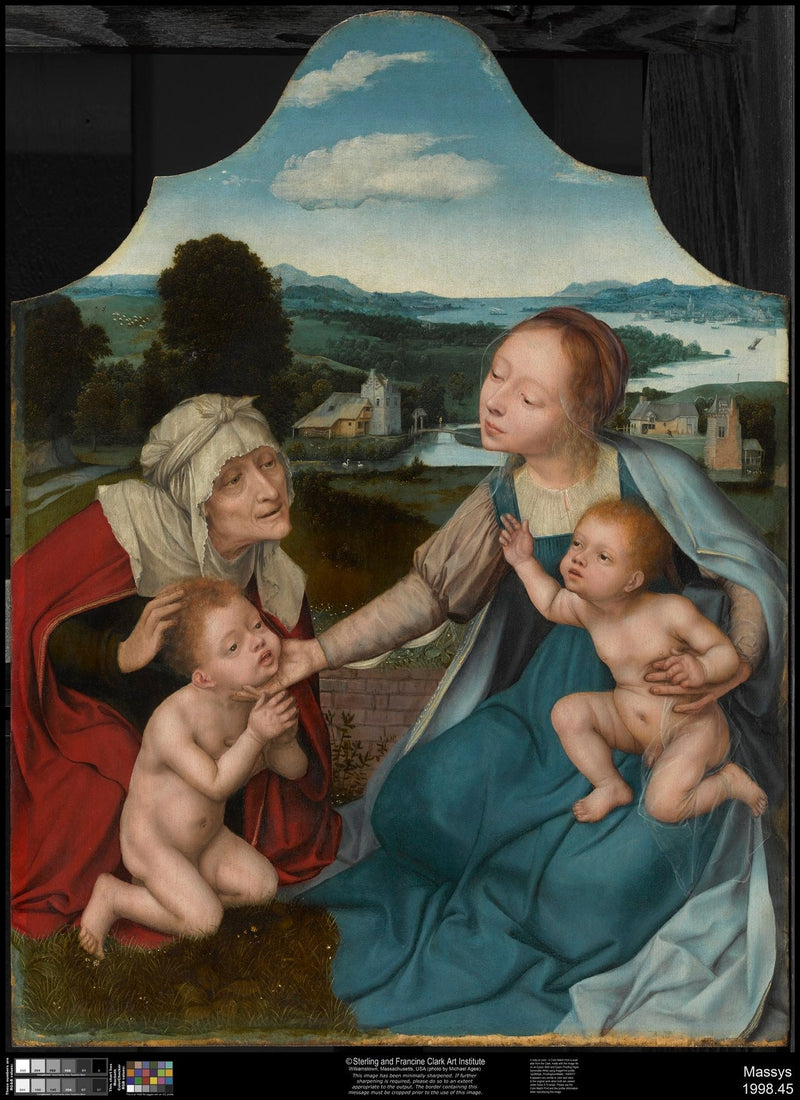 Madonna med barnet och helgonen Elisabeth och Johannes Döparen - Quentin Metsys