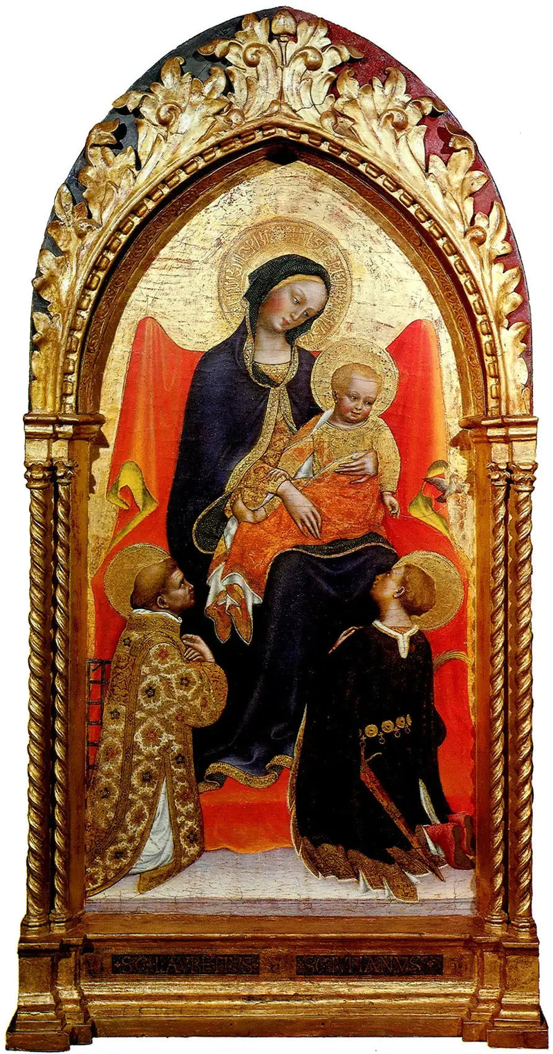 Madonna med barnet, med helgonen Laurent och Julien - Gentile da Fabriano