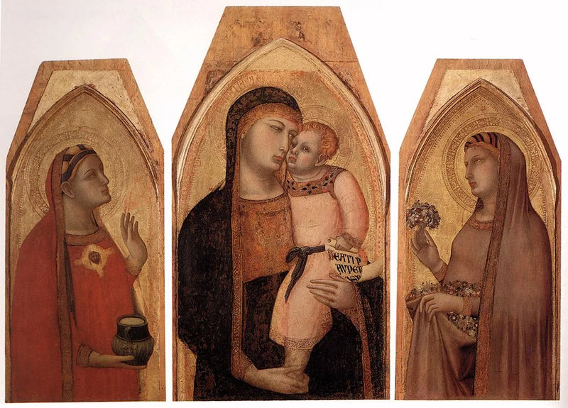 Madonna med barnet med Maria Magdalena och heliga Dorothea - Ambrogio Lorenzetti