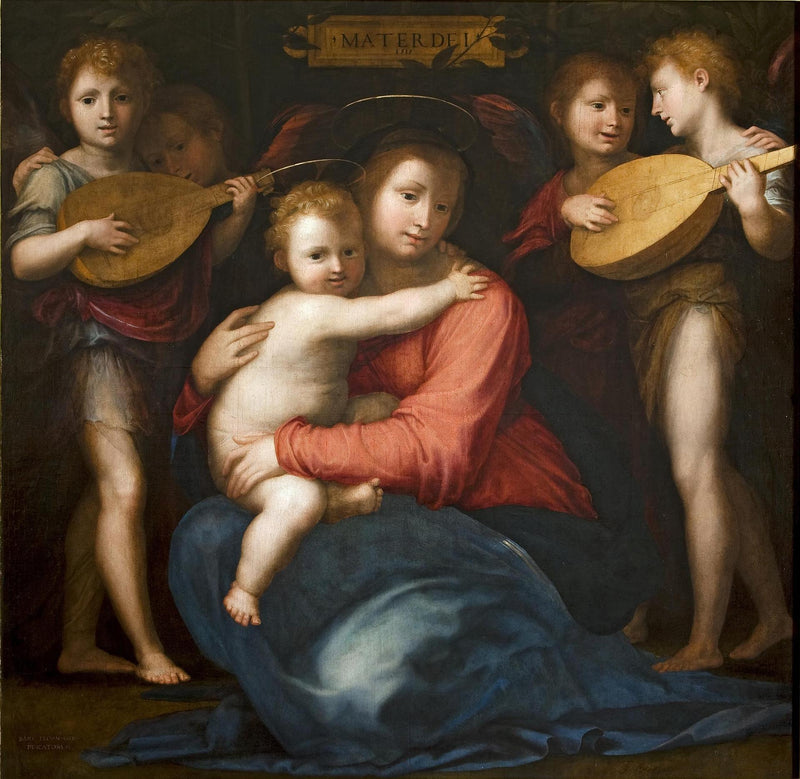 Madonna med barn och fyra änglar - Fra Bartolomeo