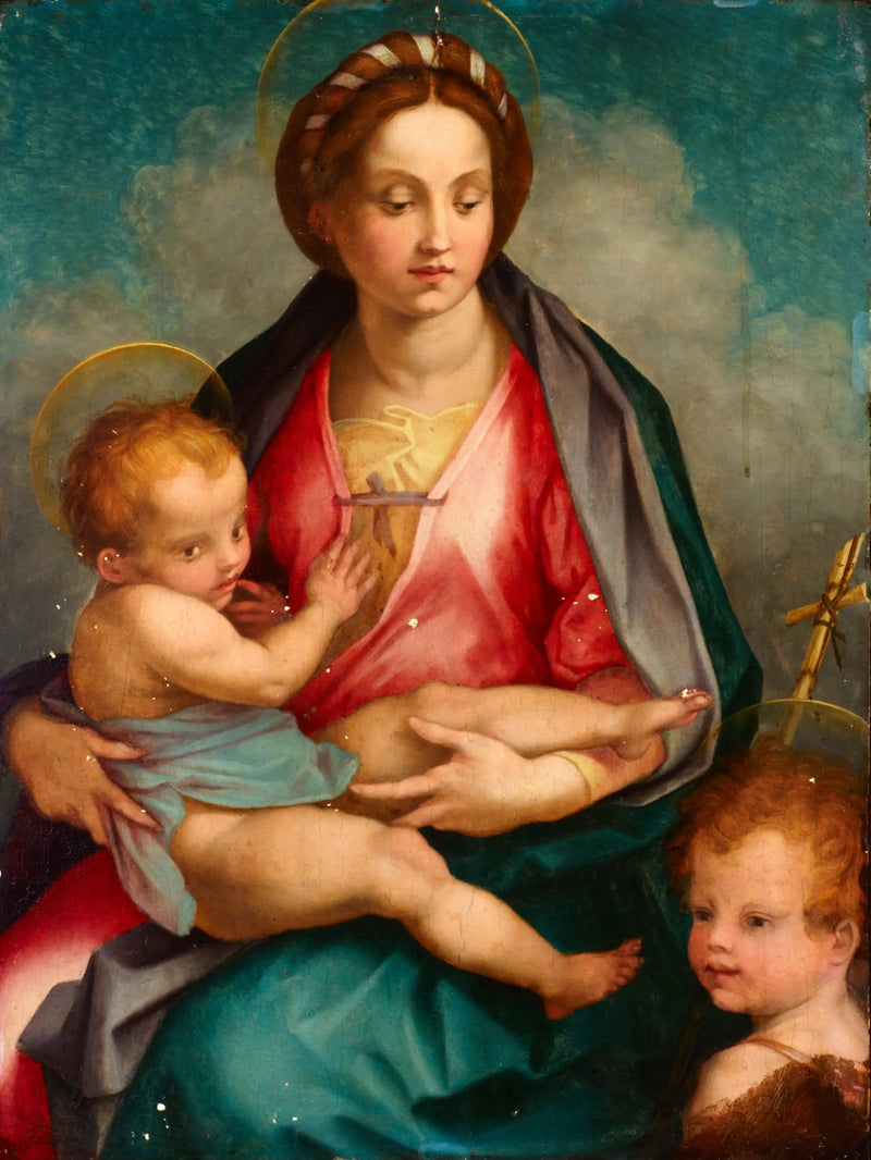 Madonna med barnet och helige Johannes - Andrea del Sarto