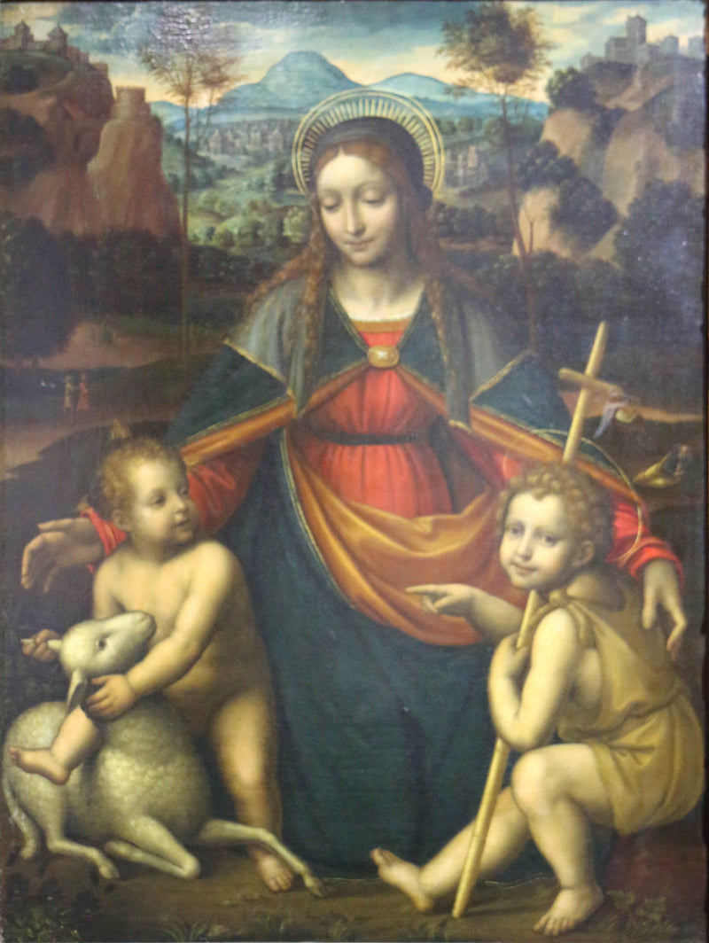 Madonna med barn och helige Johannes Döparen som barn - Bernardino Luini