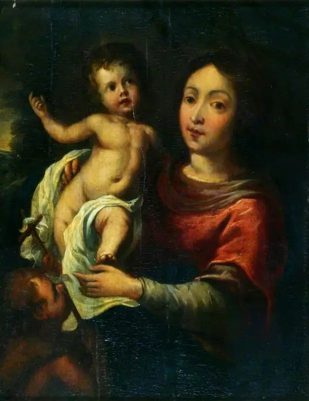 Jungfrun med barnet och Sankt Johannes - Bartolomé Esteban Murillo