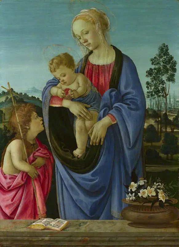 Madonna med barnet och helige Johannes - Filippino Lippi