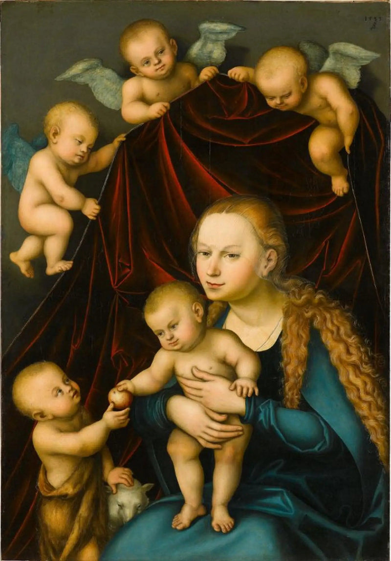 Madonna med barn och helige Johannes den unge - Lucas Cranach den äldre