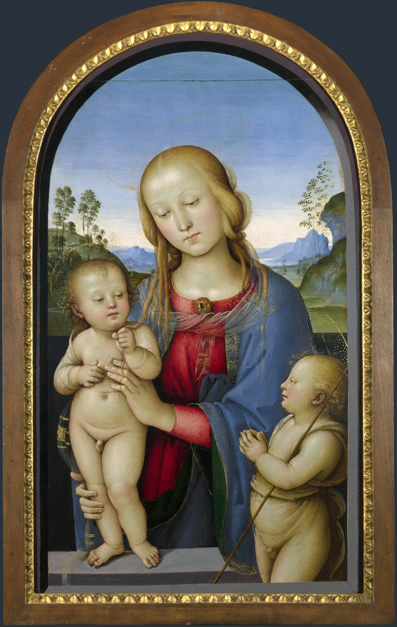 Madonna med barnet och helige Johannes - Pietro Perugino