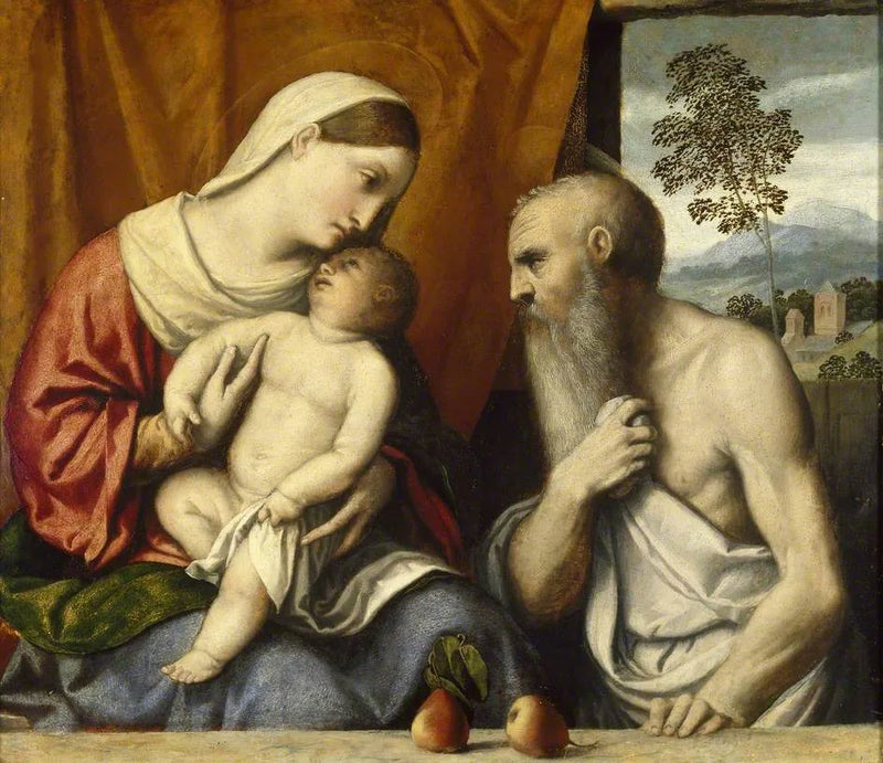 Madonna med barnet och helige Jerome - Alessandro Bonvicino