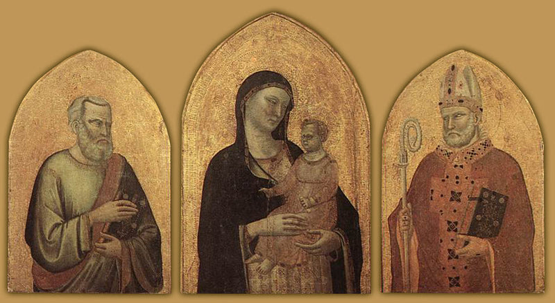 Madonna med barnet med helgon Matteus och helgon Nikolaus - Bernardo Daddi