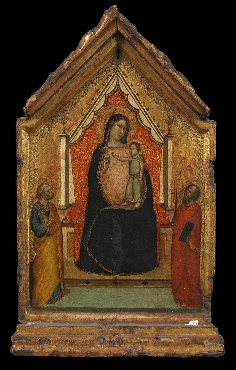 Madonna med barnet, helgon Petrus och helgon Paulus - Bernardo Daddi