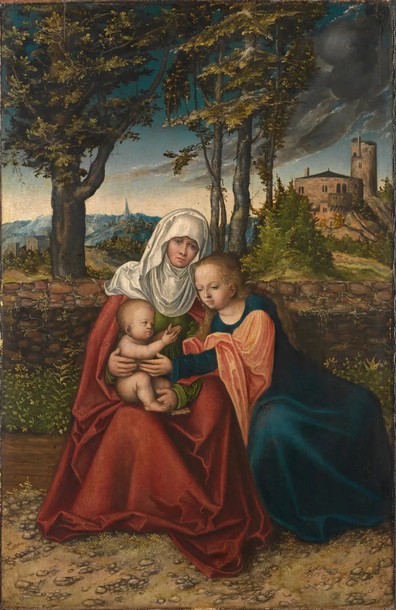Madonna med barnet och heliga Anna - Lucas Cranach den äldre