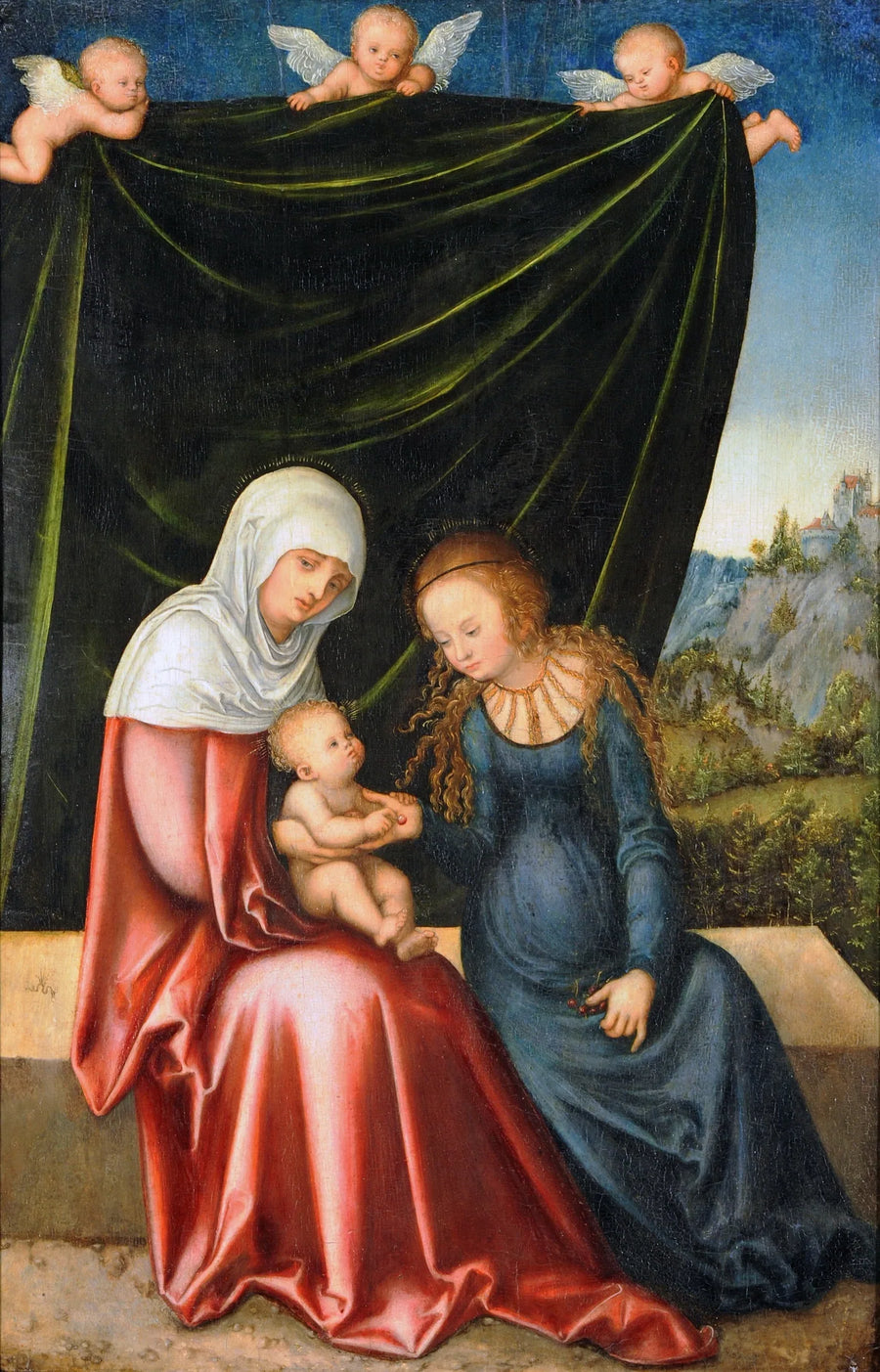 Madonna med barnet och heliga Anna - Lucas Cranach den äldre