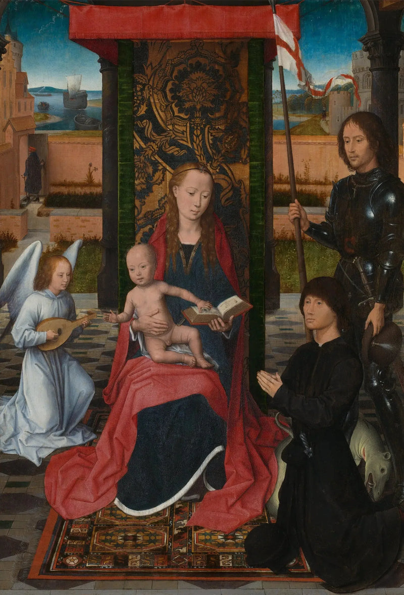 Madonna med barnet och en ängel - Hans Memling