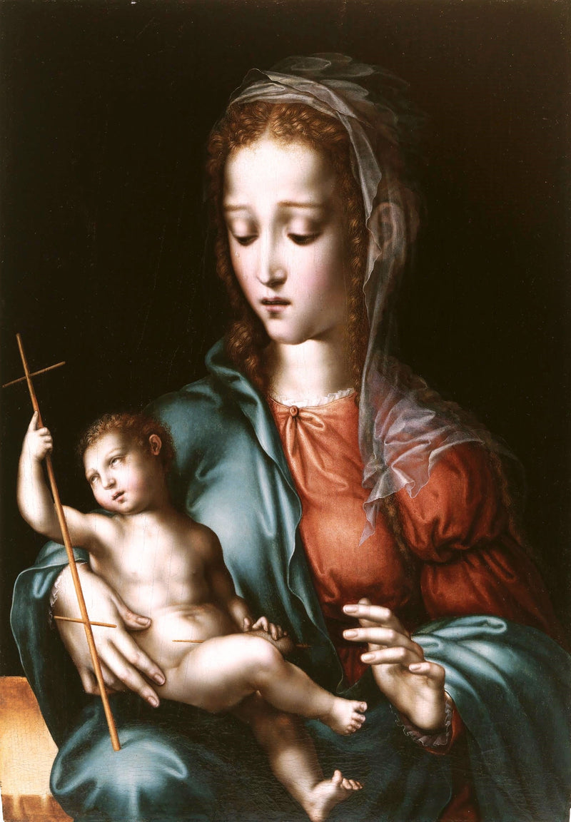 Madonna med barnet och en spole - Luis de Morales