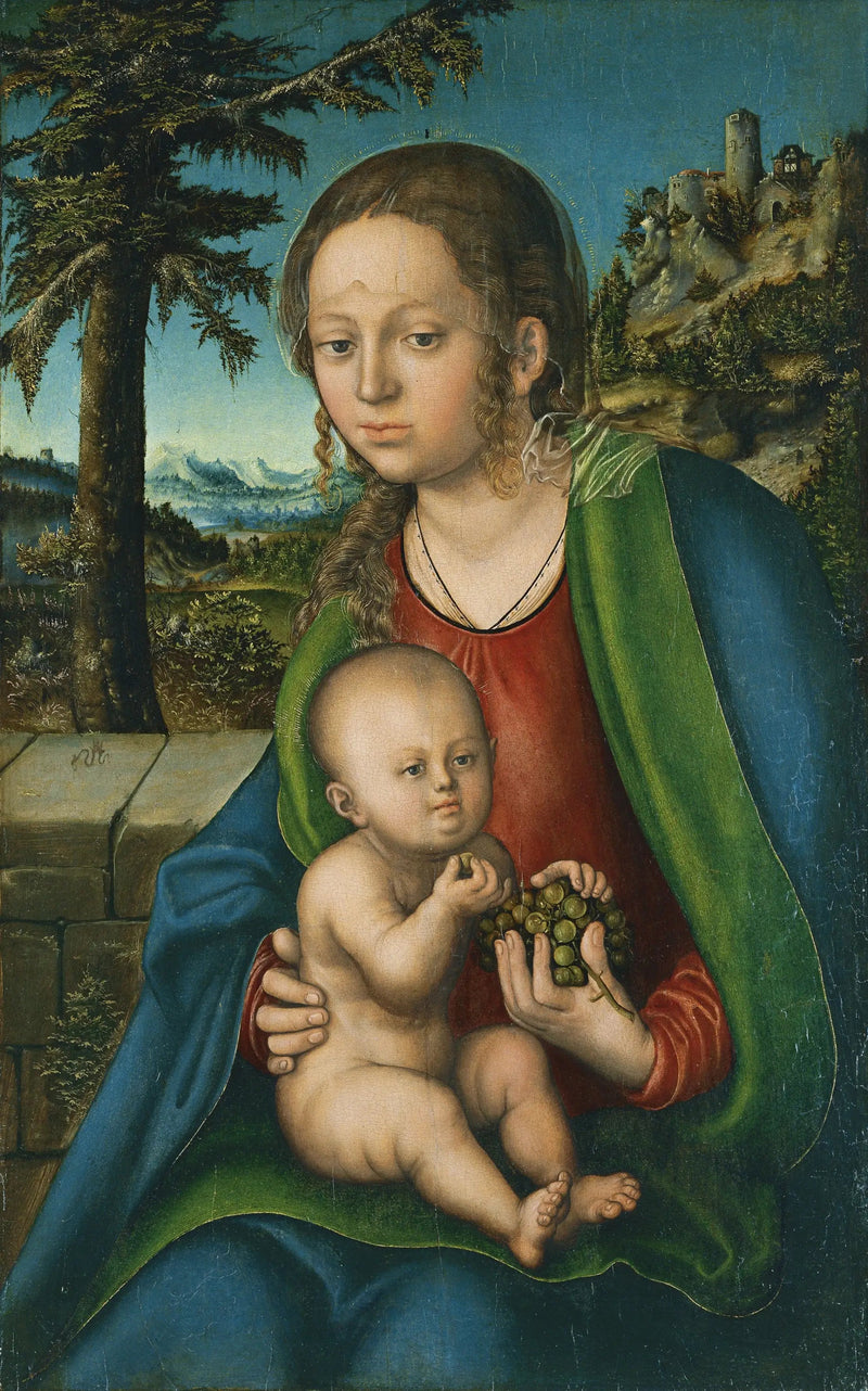 Madonna med barnet och en druva - Lucas Cranach den äldre