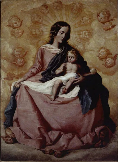 Madonna med barnet i härlighet - Francisco de Zurbarán