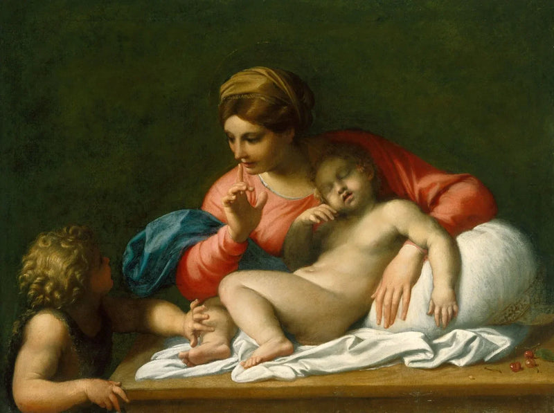 Madonna med barnet som sover och den unge helige Johannes Döparen (« Il Silenzio ») - Annibale Carracci