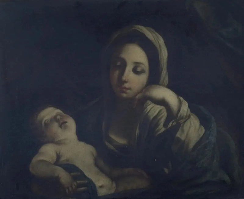 Den sovande Jungfru med barnet - Guido Reni