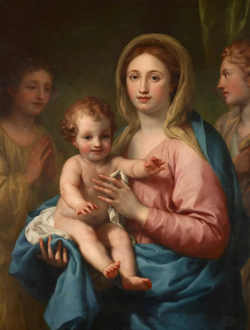 Madonna med barnet och två änglar - Anton Raphael Mengs