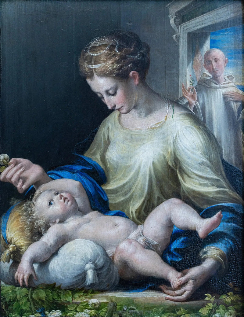 Madonna med barnet och en munk - Parmigianino - Parmigianino