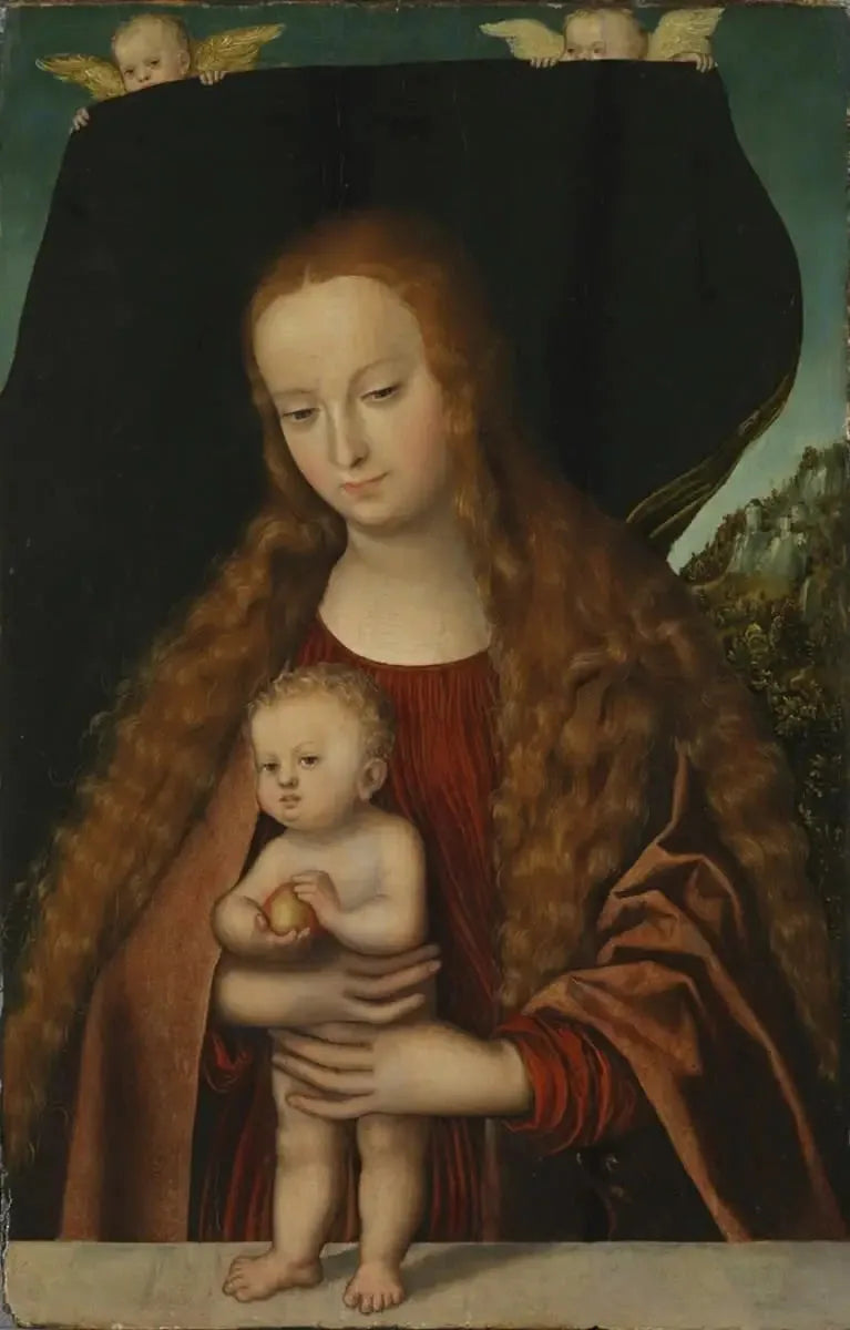 Madonna med barnet Jesus och äpplet - Lucas Cranach den äldre
