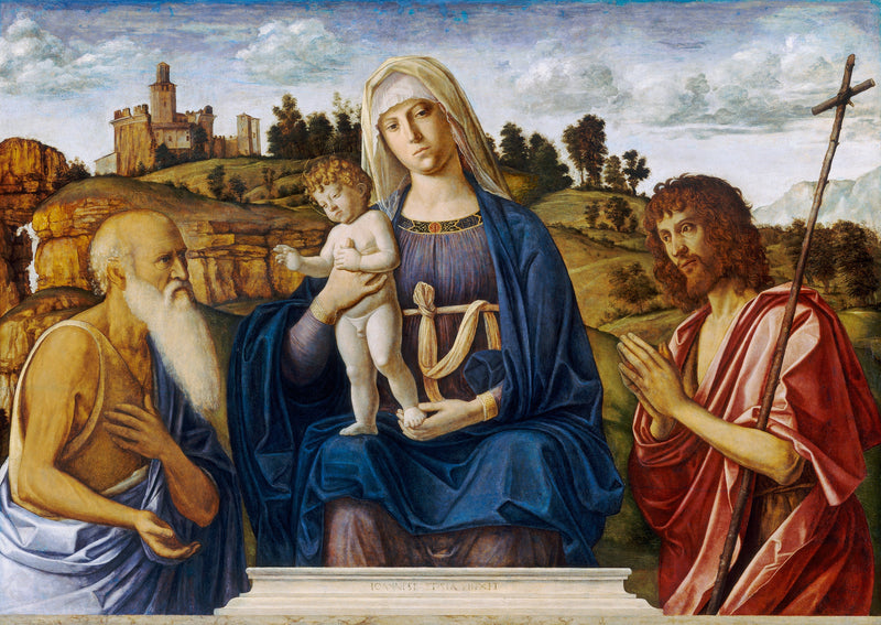 Madonna med barn, helige Jerome och helige Johannes Döparen - Cima da Conegliano