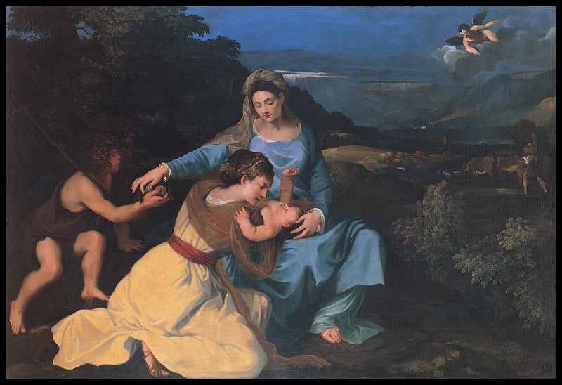 Madonna med barnet, Heliga Katarina och Saint Jean - Pietro da Cortona