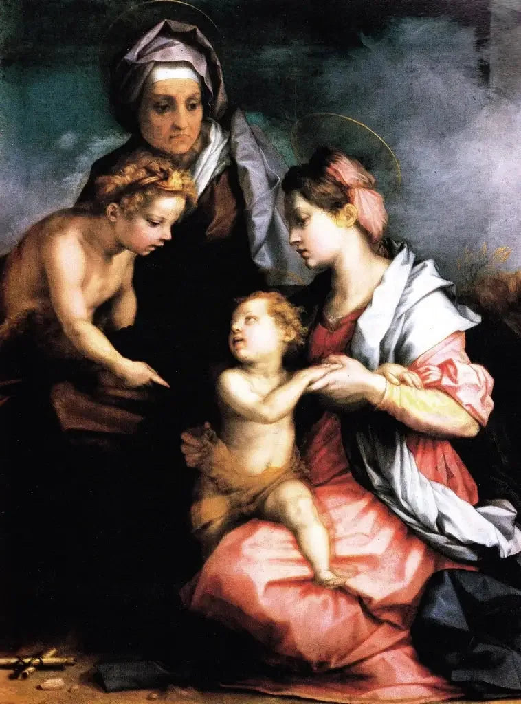 Madonna med barnet, heliga Elisabeth och helige Johannes - Andrea del Sarto