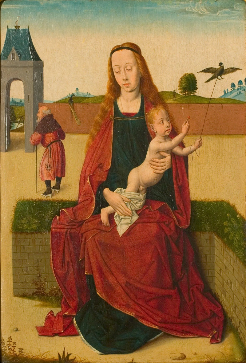 Madonna med barnet på en gräsmatta. - Dirk Bouts