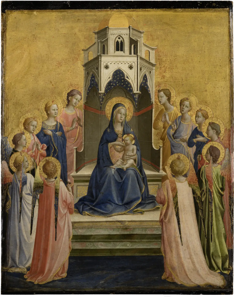 Madonna med barnet på tron och tolv änglar - Fra Angelico