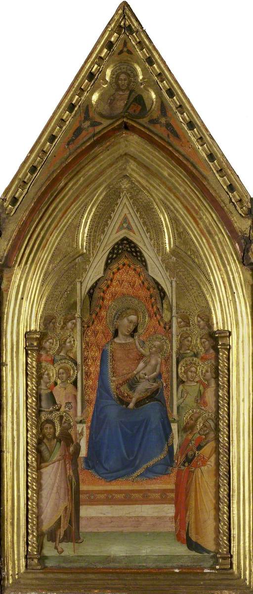 Madonna med barnet som tronar tillsammans med helgon (triptyk, mittpanel) - Bernardo Daddi