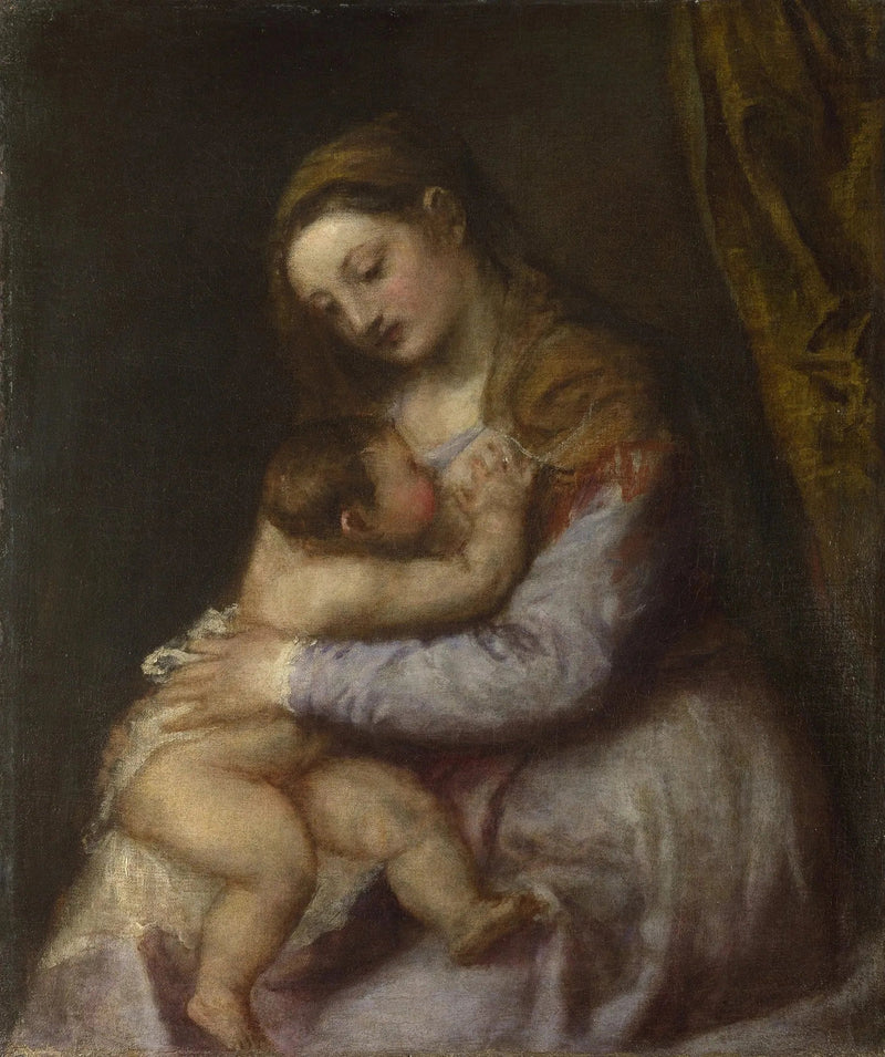 Jungfrun som ammar Jesusbarnet - Titian