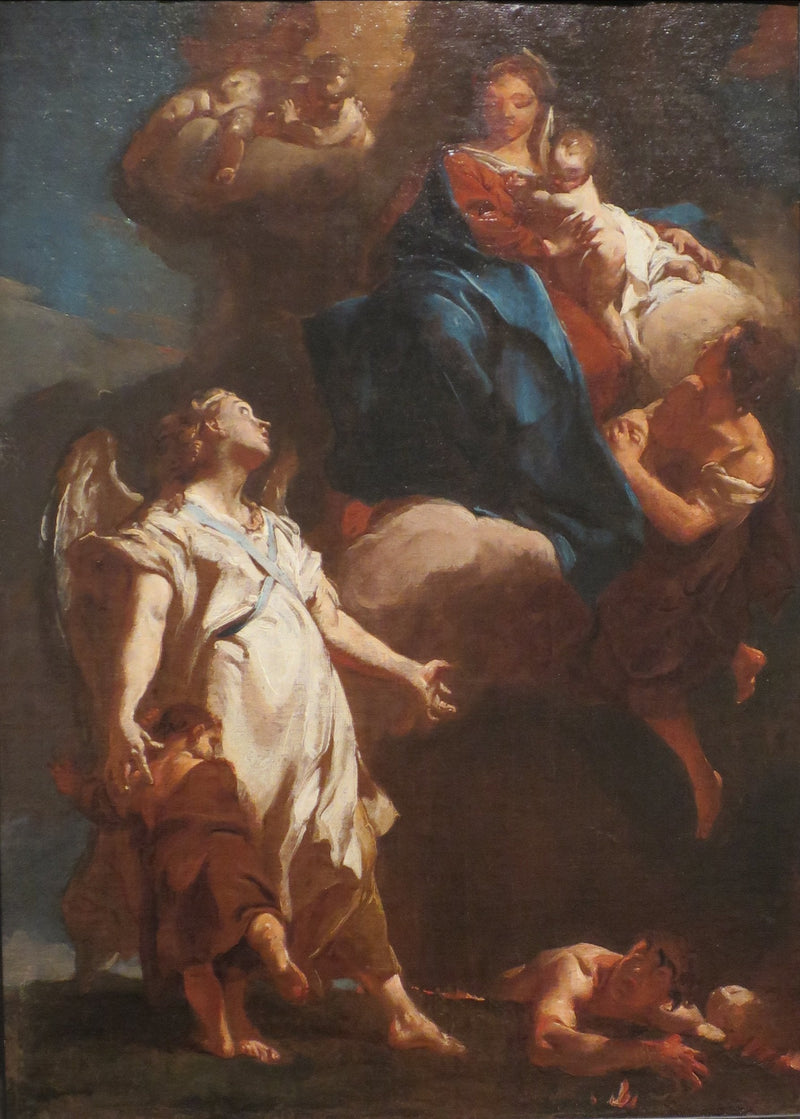 Madonna som uppenbarar sig för skyddsängeln - Giovanni Battista Piazzetta