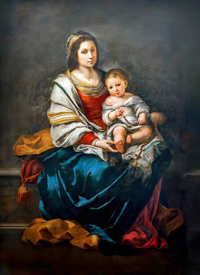 Jungfrun med rosenkransen - Bartolomé Esteban Murillo