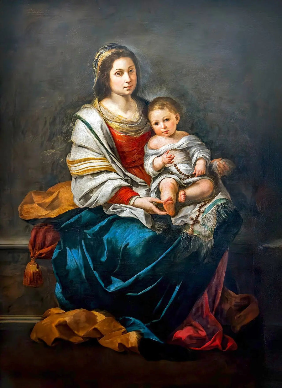 Jungfrun med rosenkransen - Bartolomé Esteban Murillo