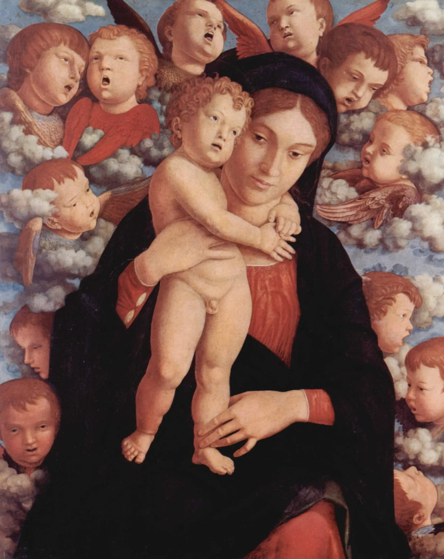 Jungfrun med keruber - Andrea Mantegna