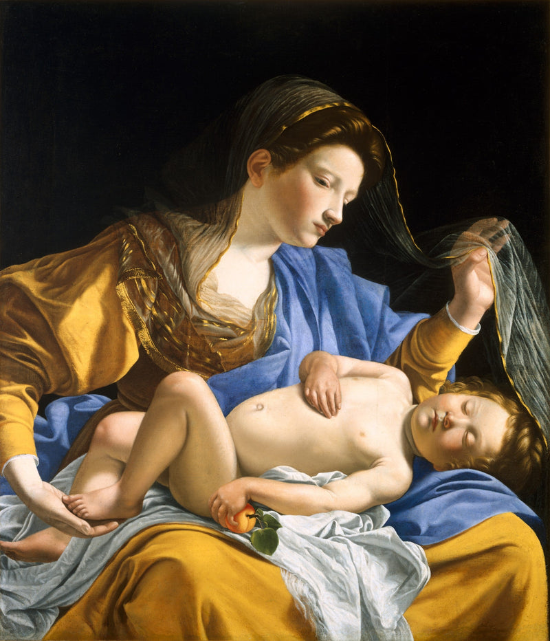 Madonna med den sovande Jesusbarnet - Orazio Gentileschi