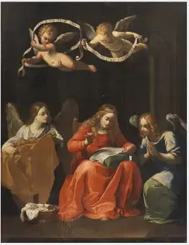 Den sydda jungfrun eller Jungfrun vid Bebådelsen - Guido Reni