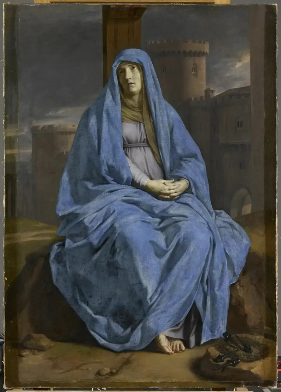 Den lidande jungfrun vid foten av korset - Philippe de Champaigne
