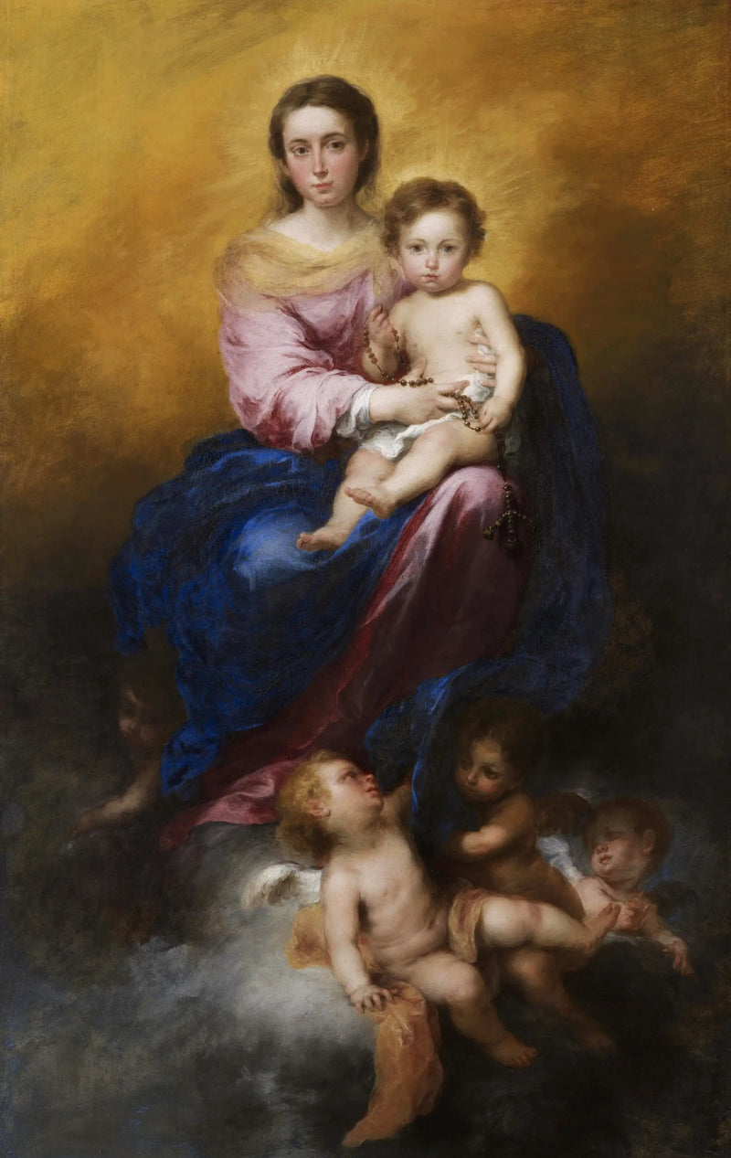 Madonna med rosenkransen - Bartolomé Esteban Murillo