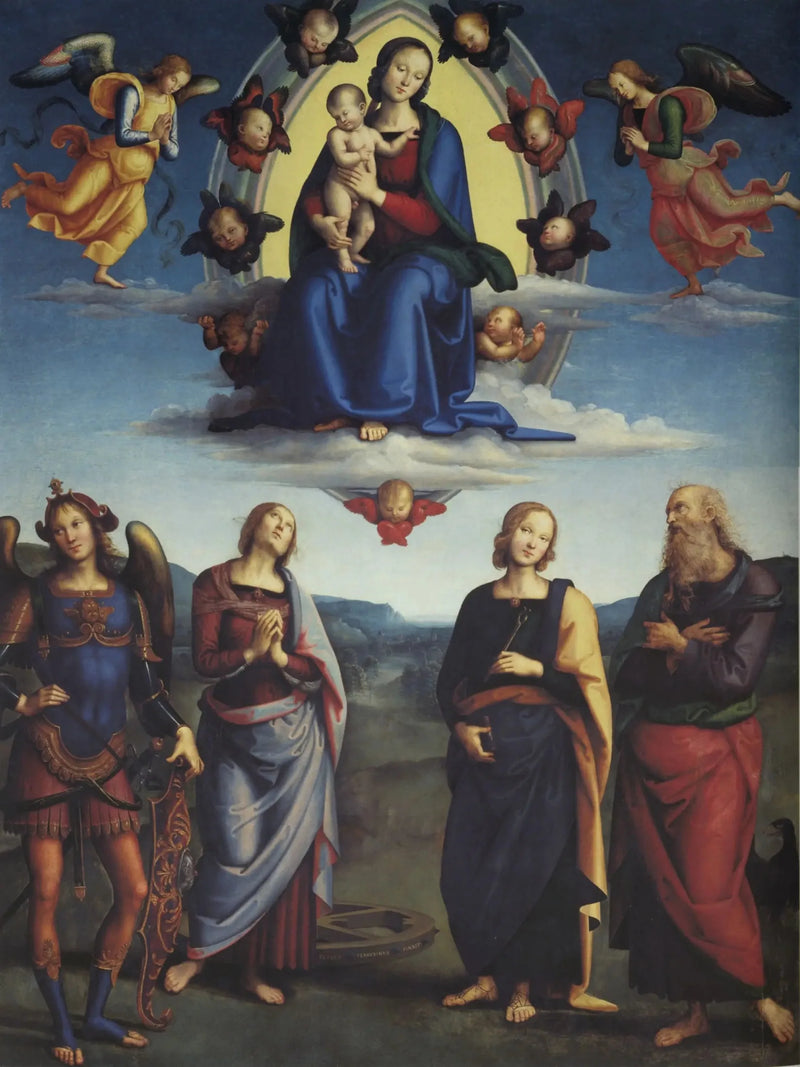 Madonna i härlighet och helgon - Pietro Perugino