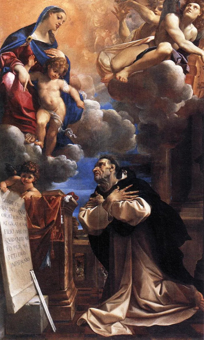 Jungfrun och barnet som uppenbarar sig för Saint Hyacinthe - Ludovico Carracci