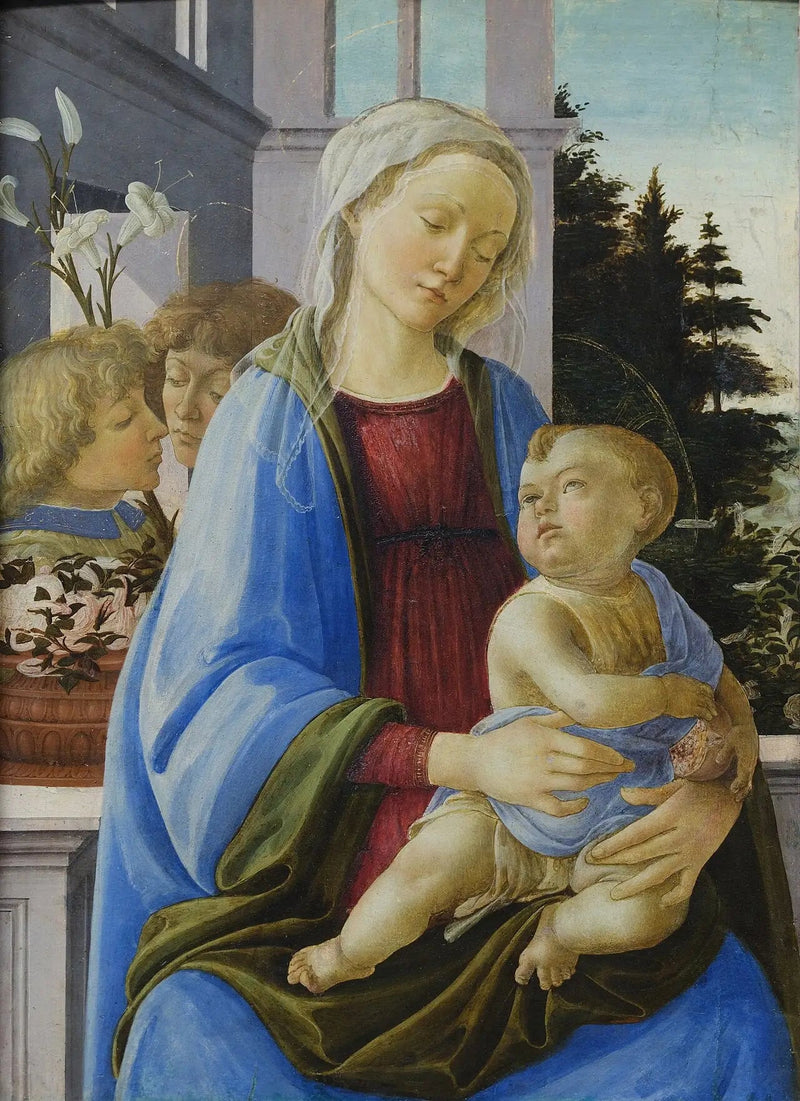 Madonna och barn med två änglar - Filippino Lippi