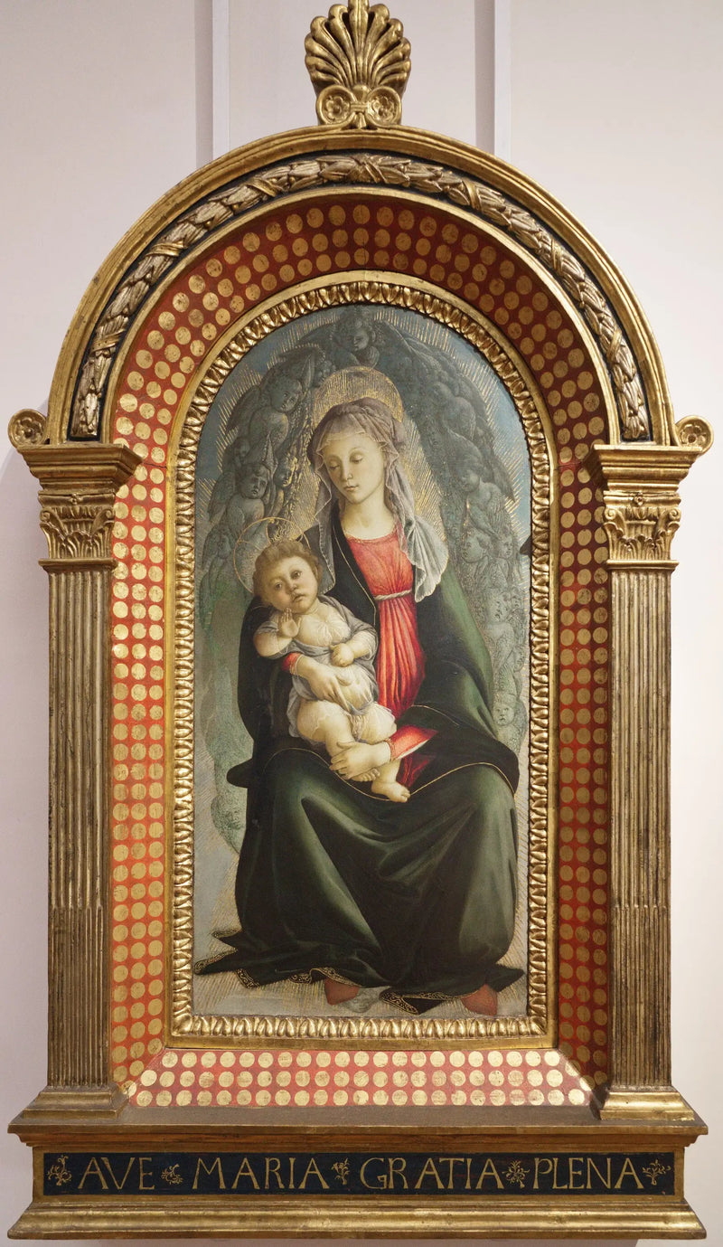 Jungfrun och barnet i en gloria av serafiner - Sandro Botticelli