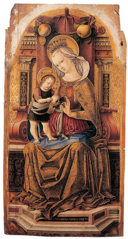 Madonna och barn i majestät - Carlo Crivelli