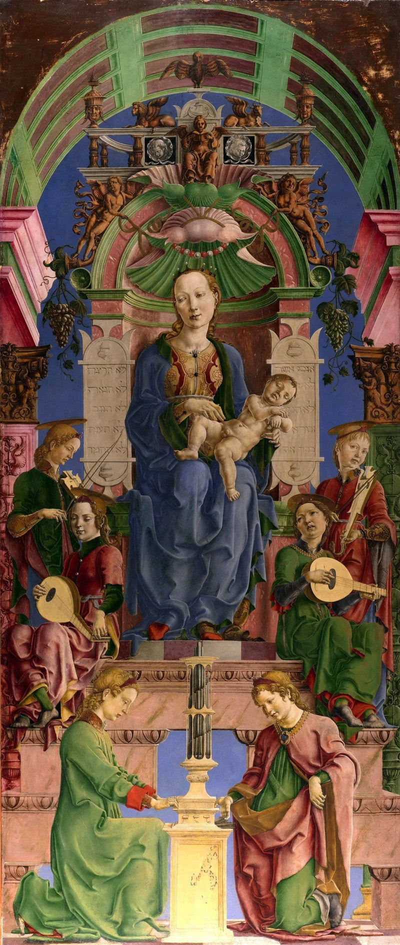 Madonna och barn i majestät - Cosmè Tura